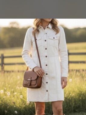 FRYE Denim button down pocket dress